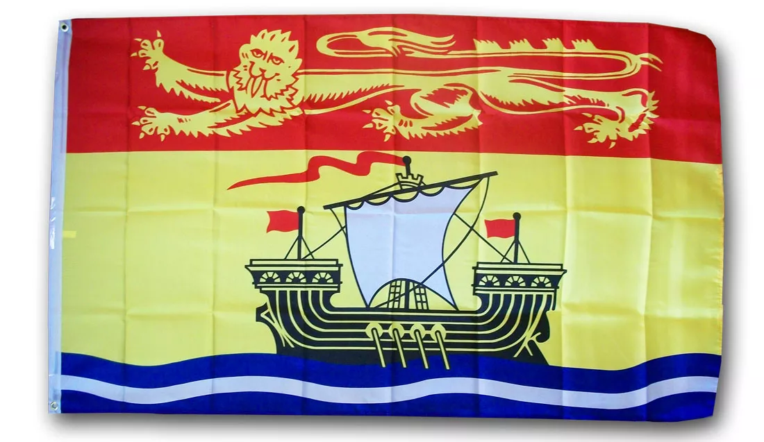 New Brunswick - 3'X5' Polyester Flag - Lightweight Polyester, 3' x 5', Without Fringe, Grommets