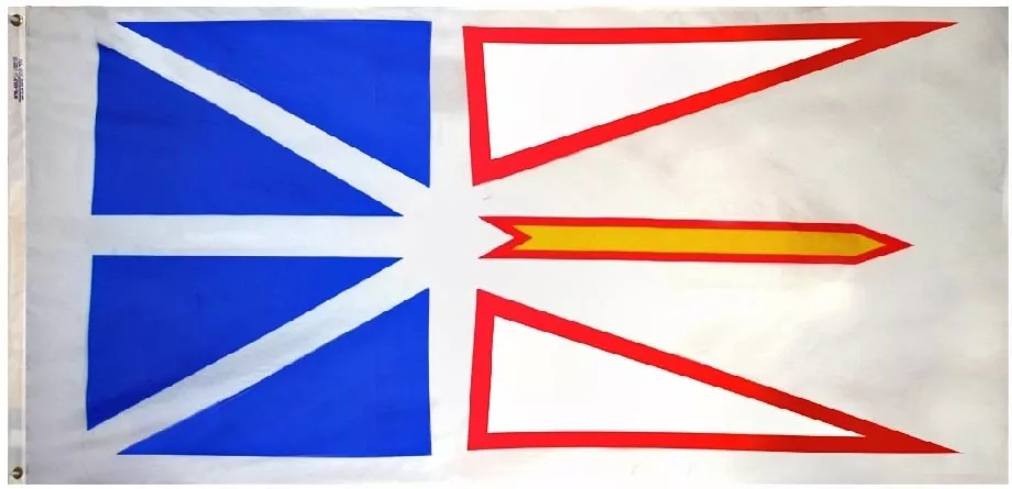 Newfoundland and Labrador - 3'X6' Nylon Flag - Nylon, Without Fringe, Grommets, Dyed
