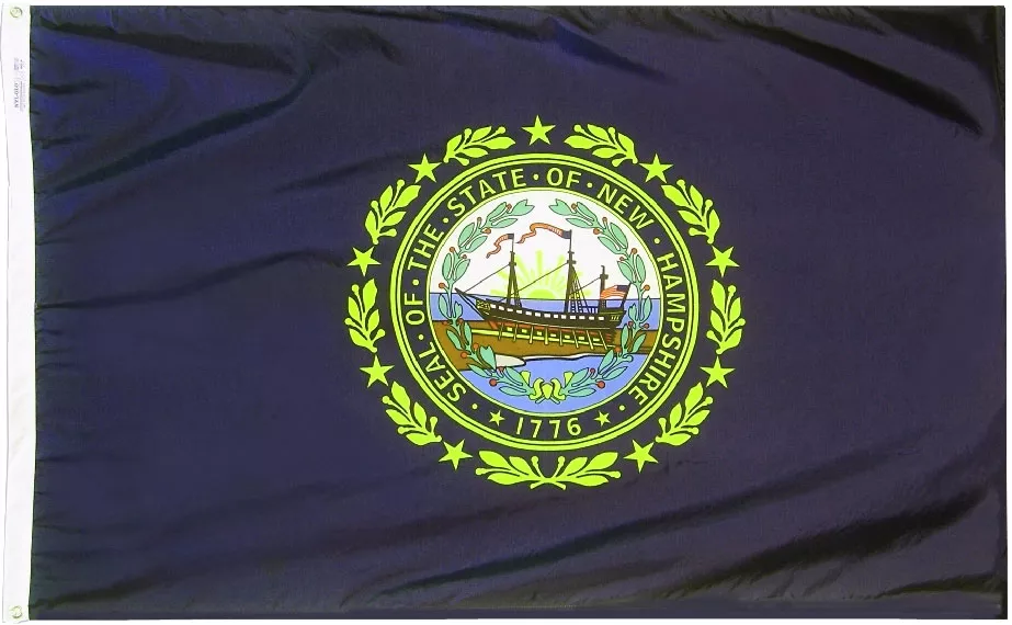 New Hampshire - 6'X10' Nylon Flag - Nylon, 6' x 10', Without Fringe, Grommets, Dyed