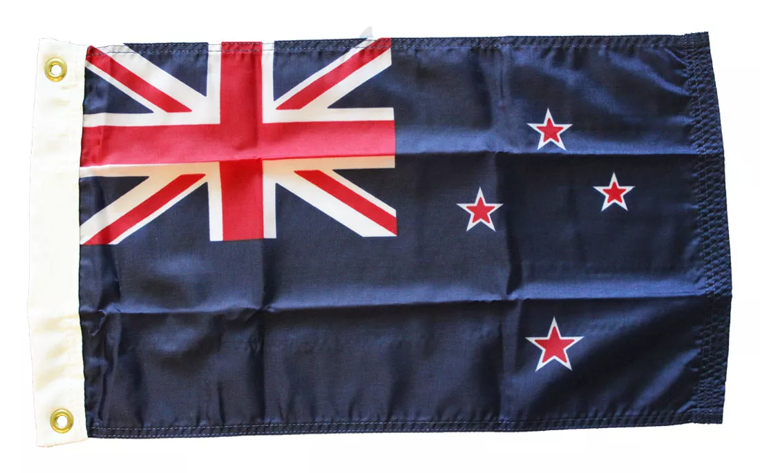 New Zealand - 12"X18" Nylon Flag - Nylon, Without Fringe, Grommets