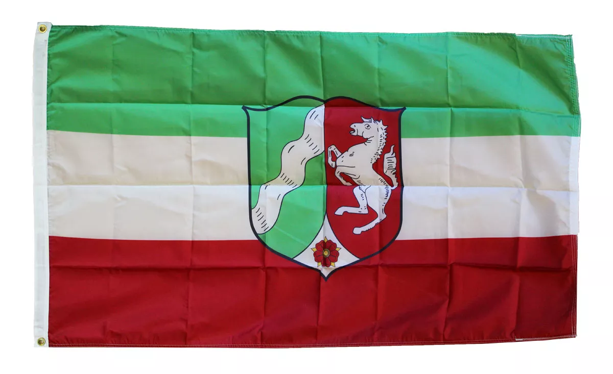 North Rhine-Westphalia - 3'X5' Nylon Flag - Nylon, 3' x 5', Without Fringe, Grommets, Dyed