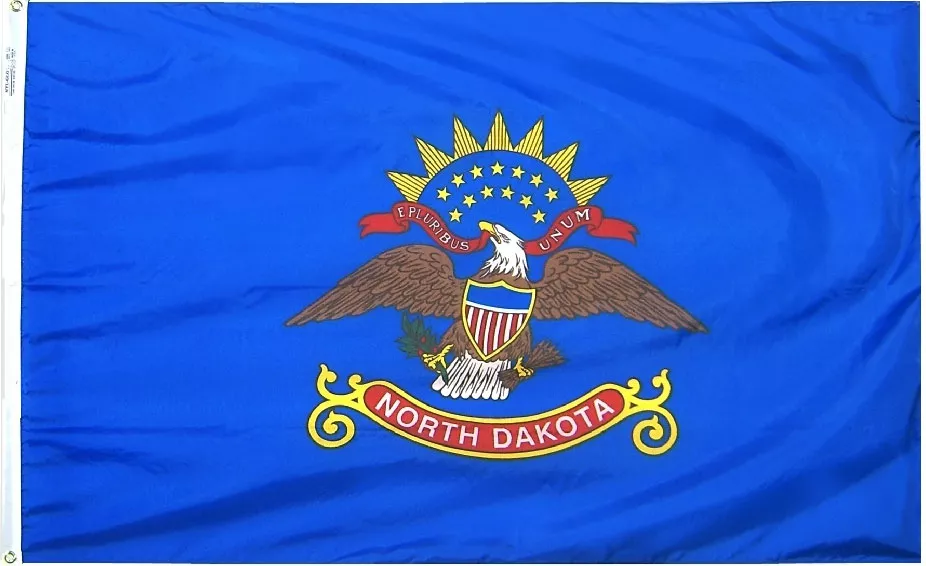North Dakota - 4'X6' Nylon Flag - Nylon, Without Fringe, Grommets, Dyed