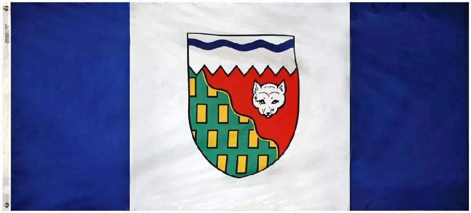 Northwest Territories - 3'X6' Nylon Flag - Nylon, Without Fringe, Grommets, Dyed
