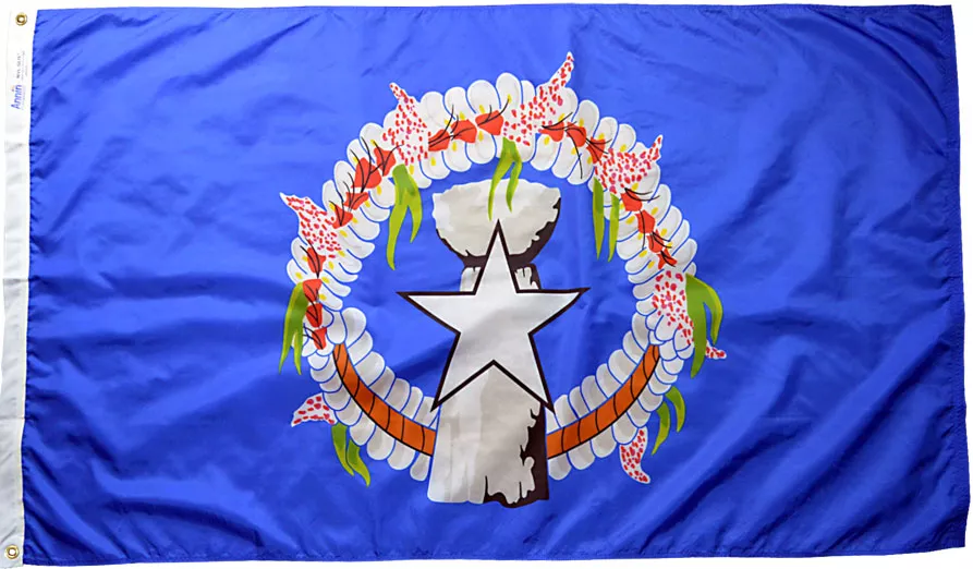 Northern Marianas - 3'X5' Nylon Flag - Nylon, 3' x 5', Without Fringe, Grommets, Dyed