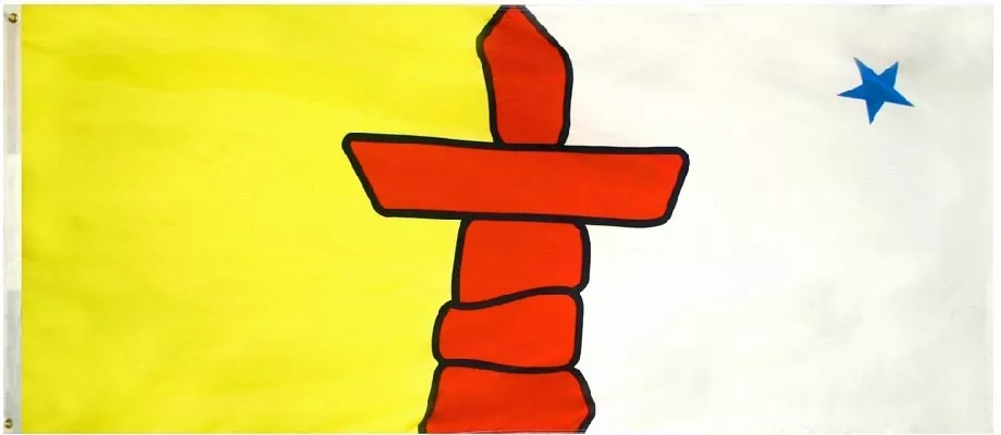 Nunavut - 3'X6' Nylon Flag - Nylon, Without Fringe, Grommets, Dyed