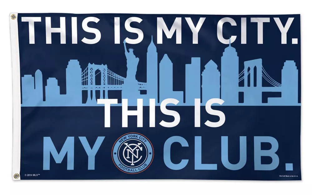 New York City FC - 3' x 5' MLS Polyester Flag - Medium Knit Polyester, 3' x 5', Without Fringe, Grommets, Dyed