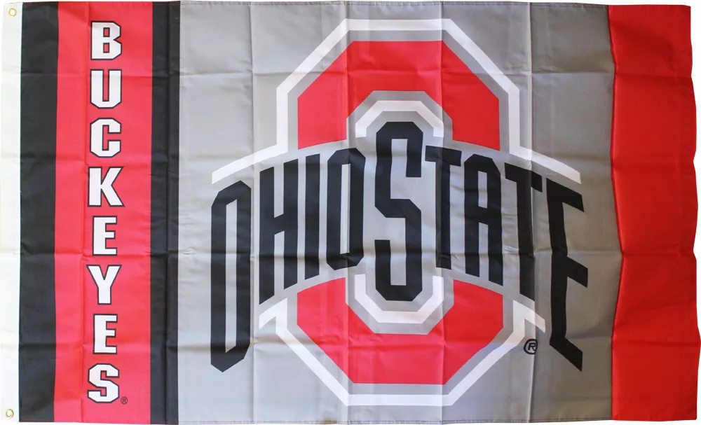 Ohio State - 3' x 5' NCAA Polyester Flag - Medium Knit Polyester, 3' x 5', Without Fringe, Grommets, Dyed