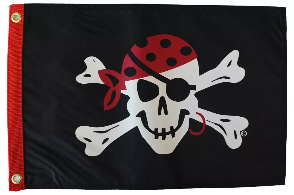 One Eyed Jack - 12"X18" Nylon Flag - Nylon, Without Fringe, Grommets