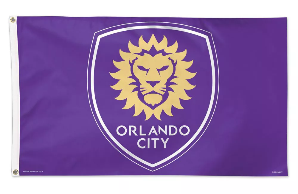 Orlando City - 3' x 5' MLS Polyester Flag - Medium Knit Polyester, 3' x 5', Without Fringe, Grommets, Dyed