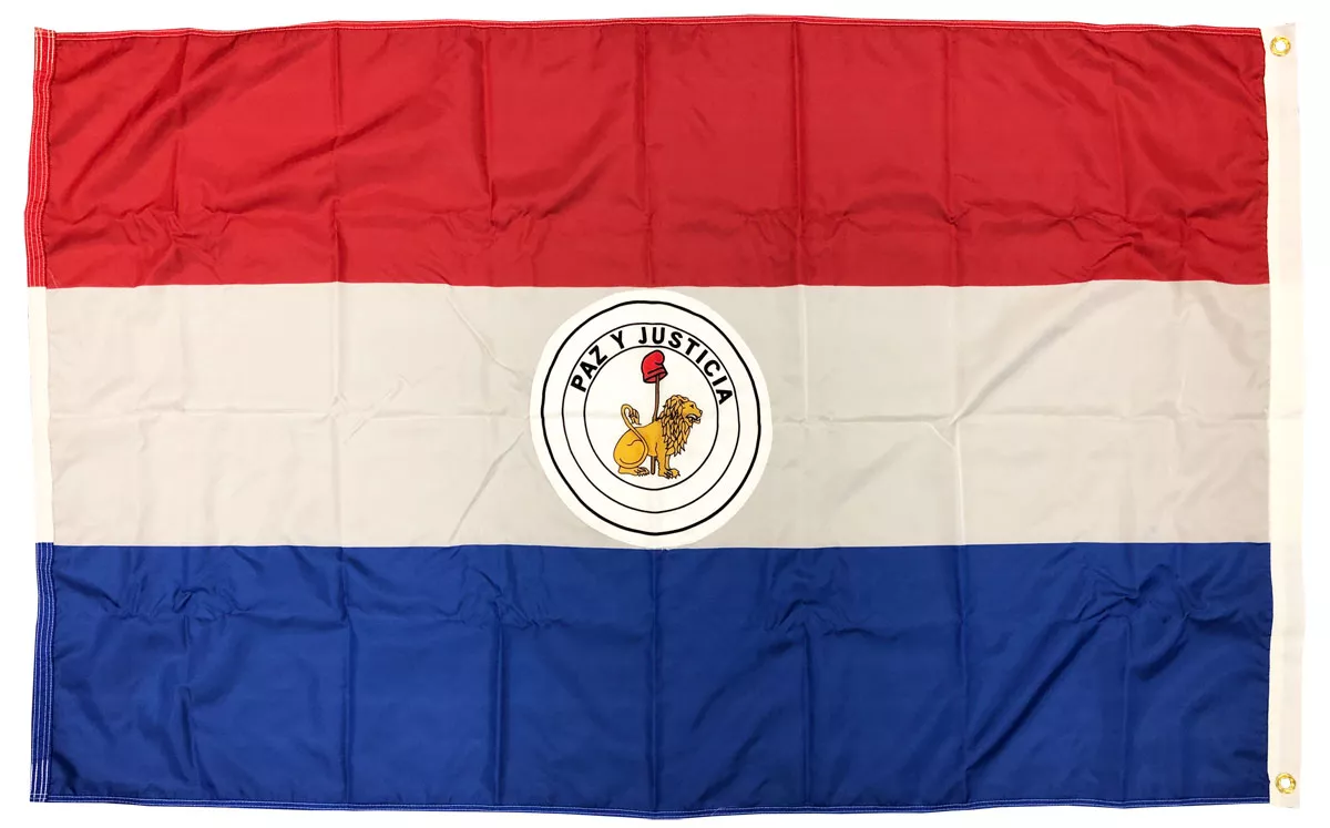 Paraguay (2013-present) - 5'X8' Nylon Flag (Double-Seal) - Nylon, Without Fringe, Grommets