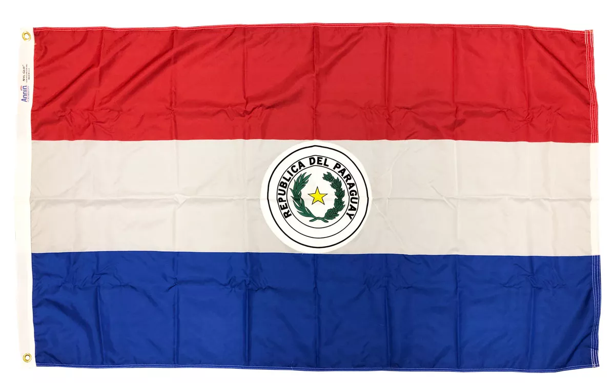 Paraguay (2013-present) - 5'X8' Nylon Flag (Double-Seal) - Nylon, Without Fringe, Grommets