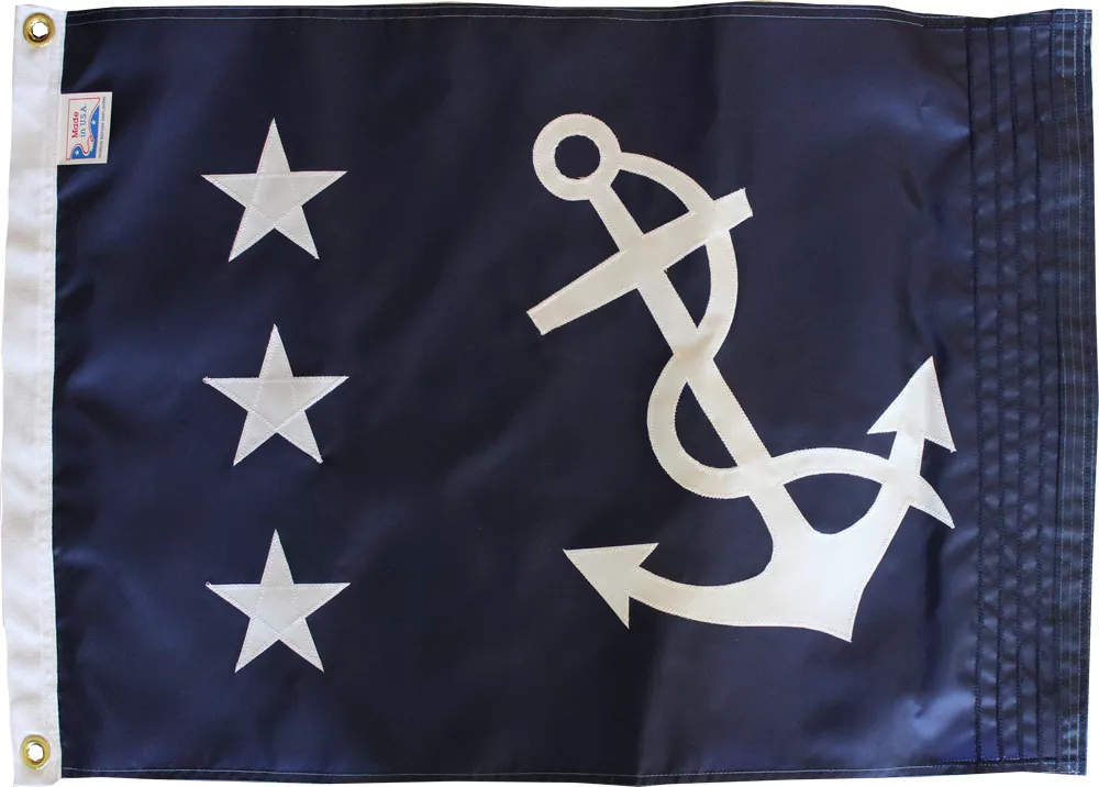 Past Commodore - 24"x36" Nylon Flag - Nylon, Without Fringe, Grommets, Sewn