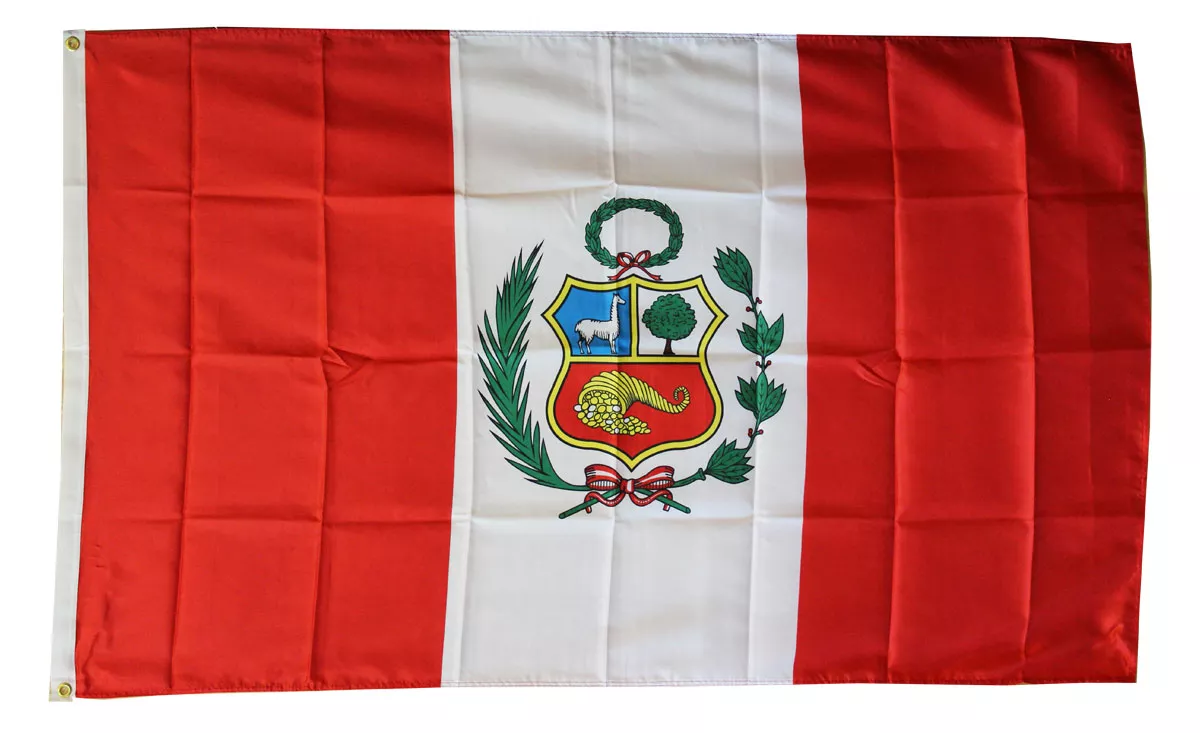 Peru - 3'X5' Polyester Flag (State) - Lightweight Polyester, 3' x 5', Without Fringe, Grommets