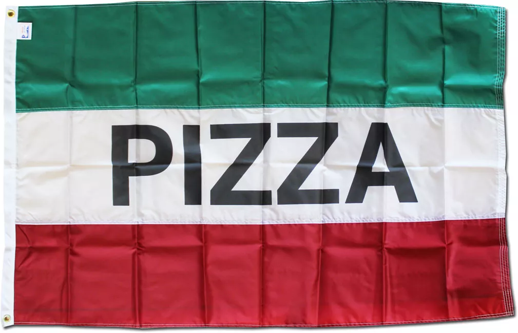 Pizza - 3'X5' Nylon Flag - Nylon, 3' x 5', Without Fringe, Grommets