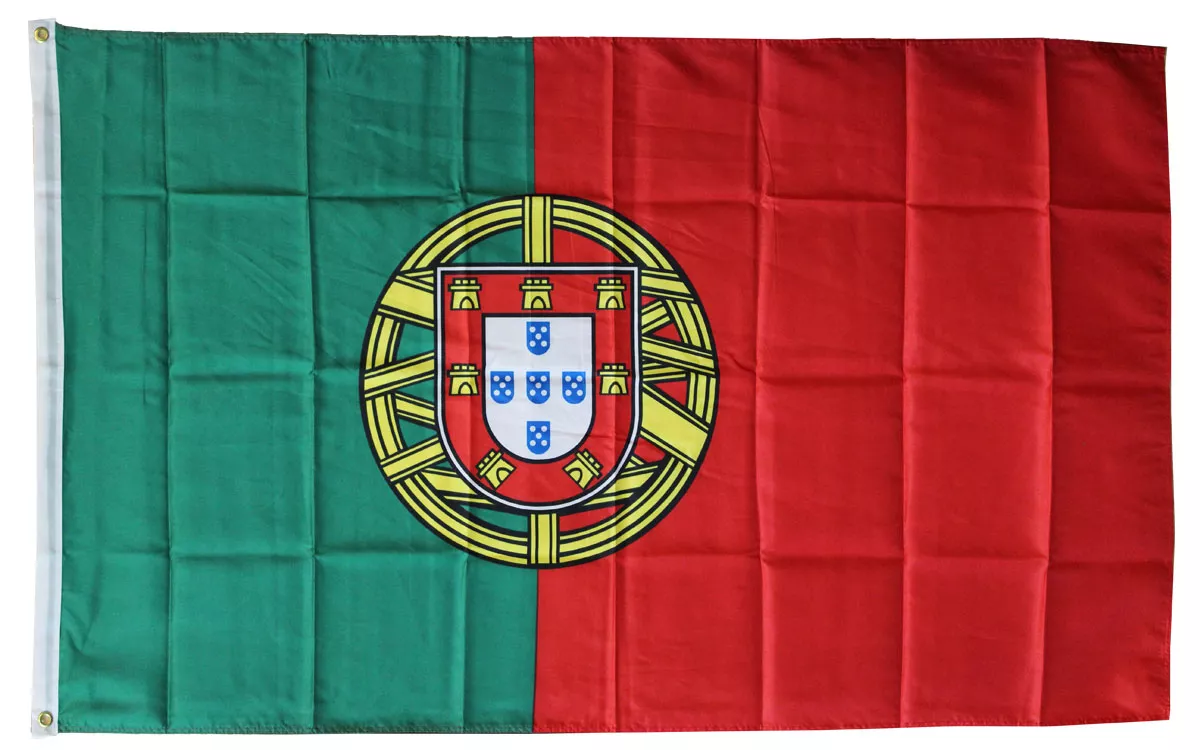 Portugal - 3'X5' Polyester Flag - Lightweight Polyester, 3' x 5', Without Fringe, Grommets