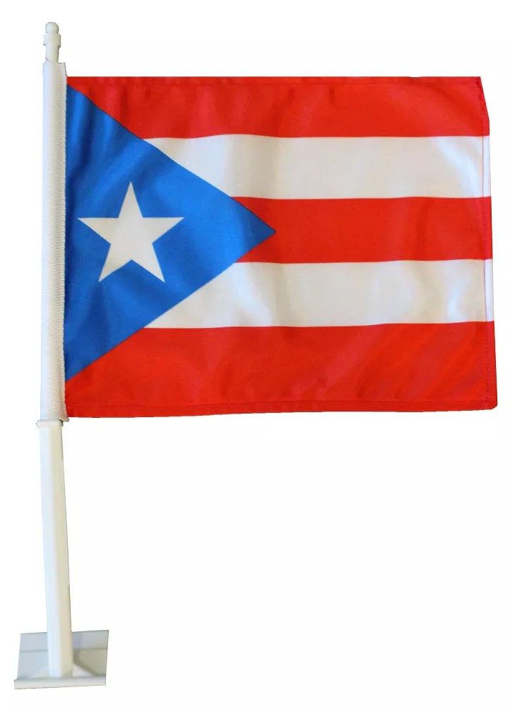 Puerto Rico Car Flag - 11" x 14", Without Fringe