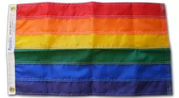Rainbow (Pride) - 12" x 18" Nylon Flag - Nylon, Without Fringe, Grommets