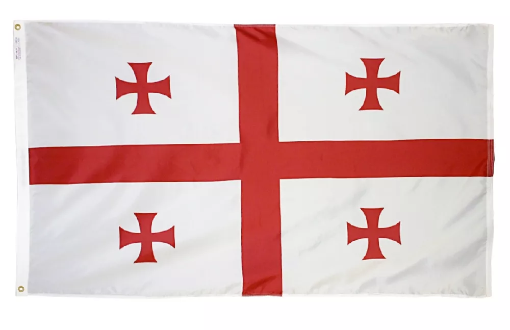 Georgia - Rep. of - 4'X6' Nylon Flag - Nylon, Without Fringe, Grommets, Dyed