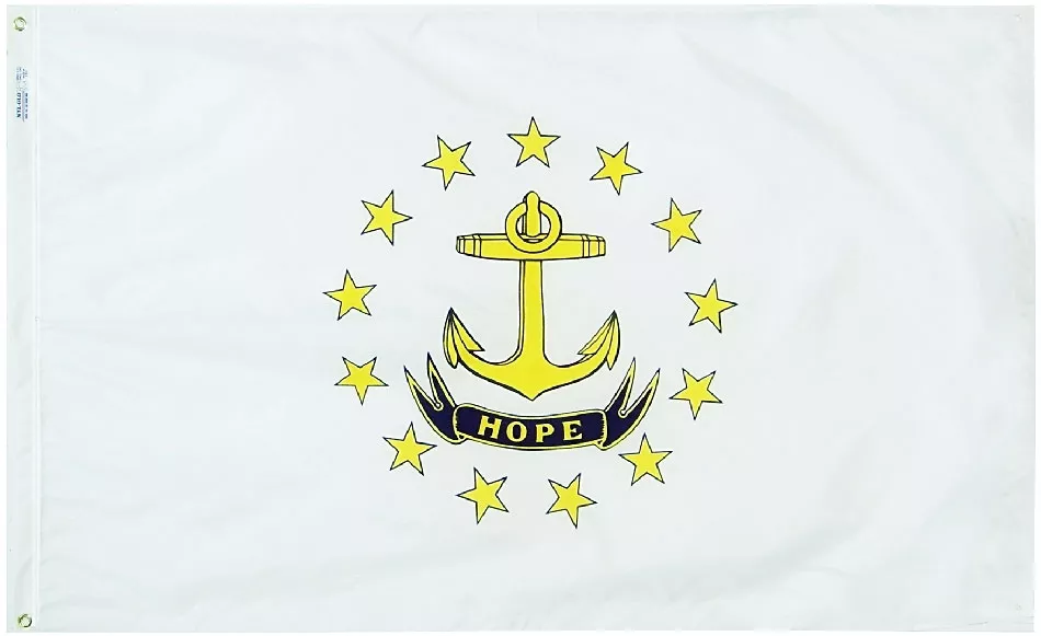 Rhode Island - 4'X6' Nylon Flag - Nylon, Without Fringe, Grommets, Dyed