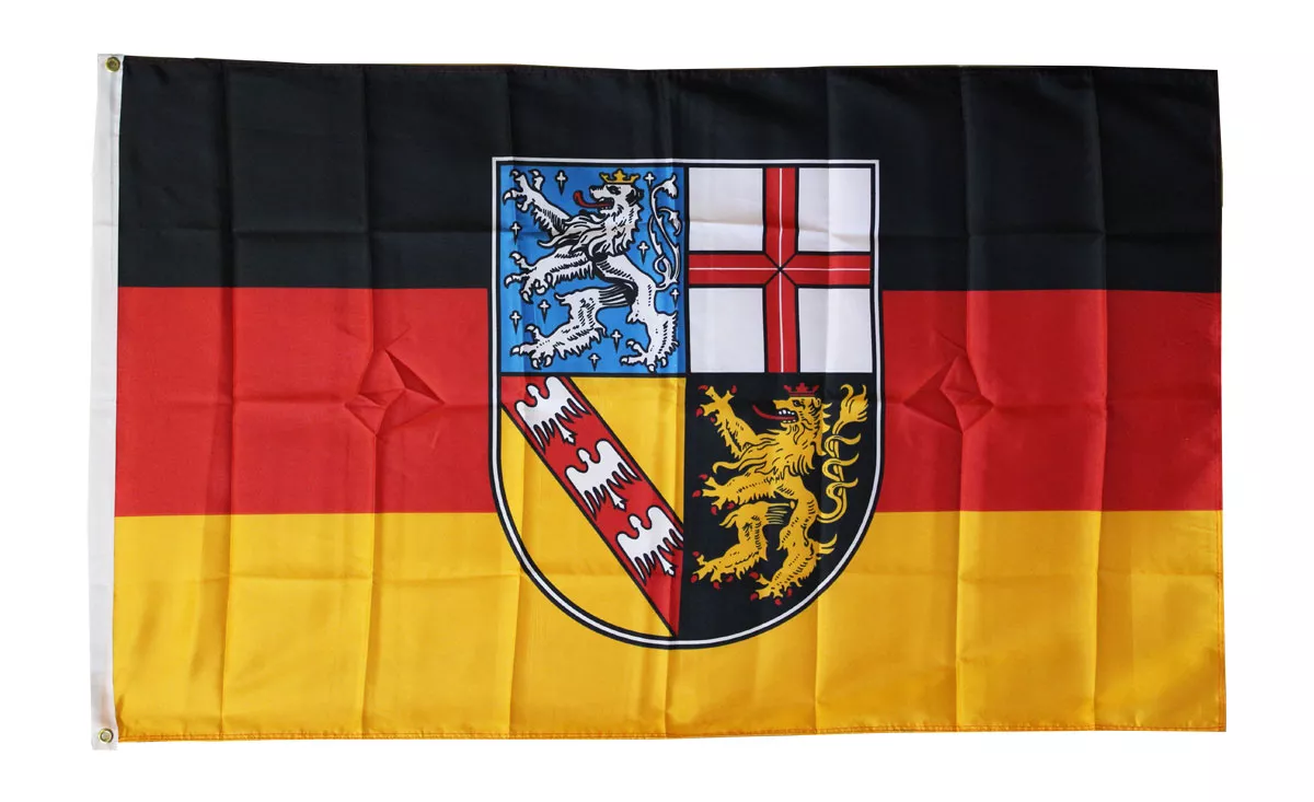 Saarland - 3'X5' Polyester Flag - Lightweight Polyester, 3' x 5', Without Fringe, Grommets