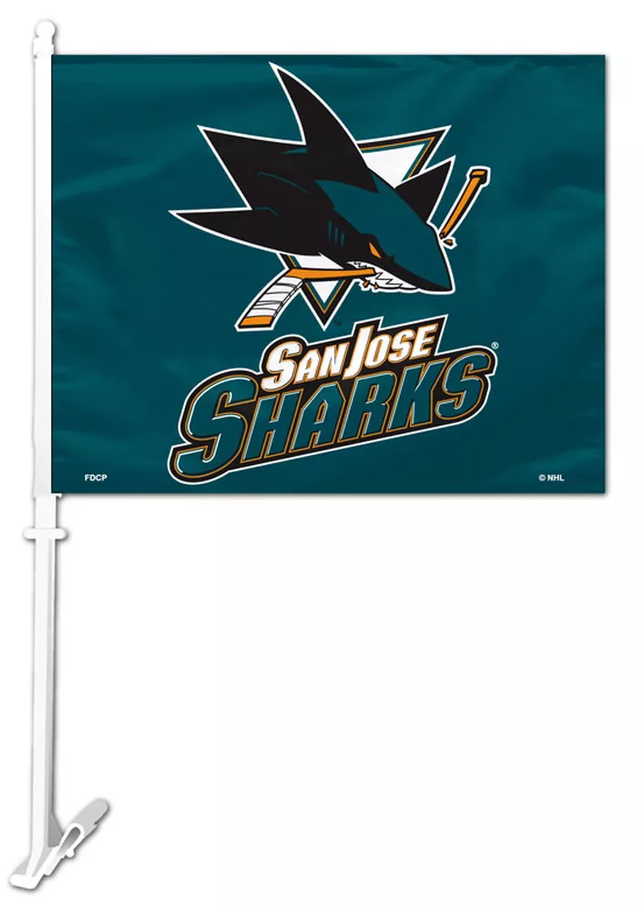 San Jose Sharks NHL Car Flag - 11.5" x 14.5", Without Fringe