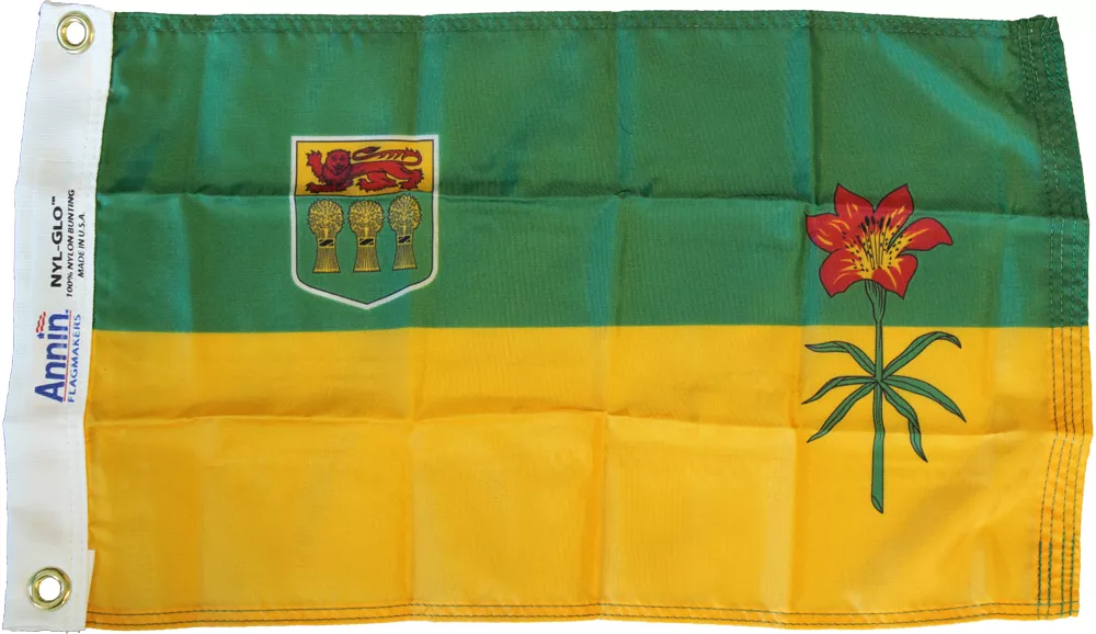Saskatchewan - 12"X18" Nylon Flag - Nylon, Without Fringe, Grommets, Dyed