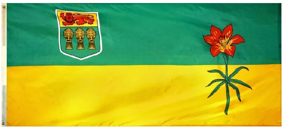 Saskatchewan - 3'X6' Nylon Flag - Nylon, Without Fringe, Grommets, Dyed