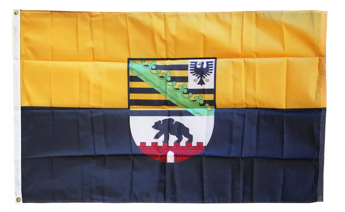 Saxony-Anhalt - 3'X5' Nylon Flag - Nylon, 3' x 5', Without Fringe, Grommets, Dyed