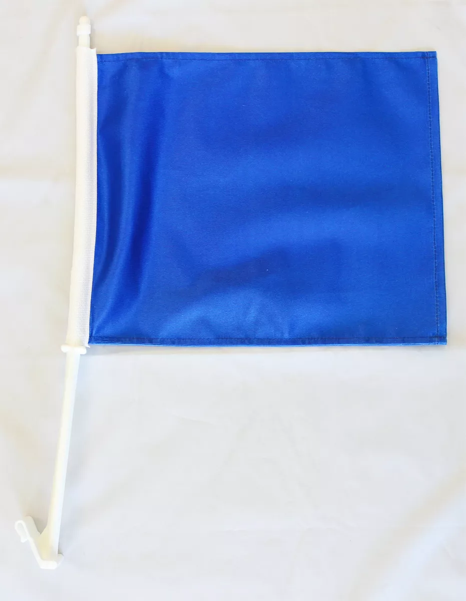 Blue Solid Color Car Flag (Royal Blue) - 11" x 14", Without Fringe