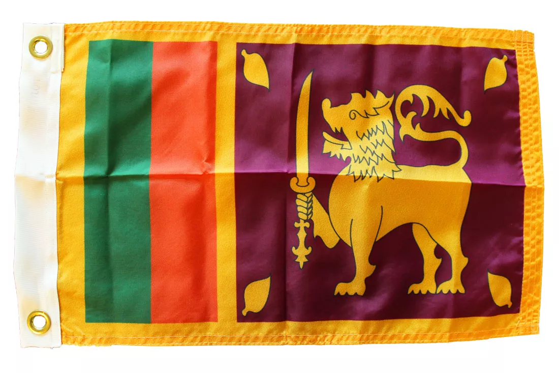 Sri Lanka - 12"X18" Nylon Flag - Nylon, Without Fringe, Grommets