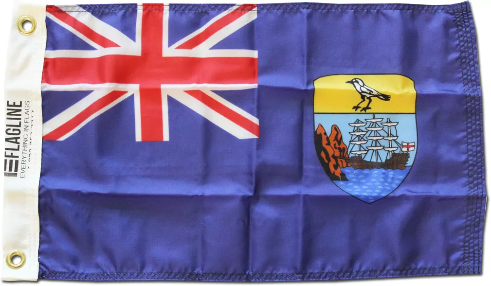 St. Helena - 12"X18" Nylon Flag - Nylon, Without Fringe, Grommets