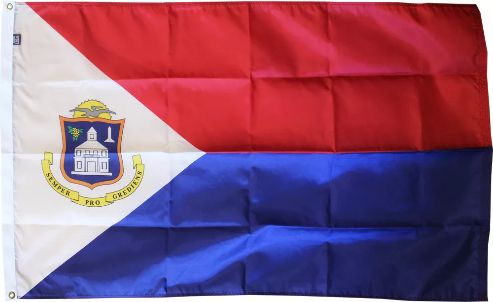St. Maarten - 3'X5' Nylon Flag - Nylon, 3' x 5', Without Fringe, Grommets