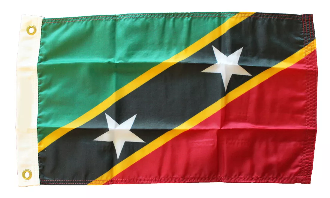 St. Kitts and Nevis - 12"X18" Nylon Flag - Nylon, Without Fringe, Grommets