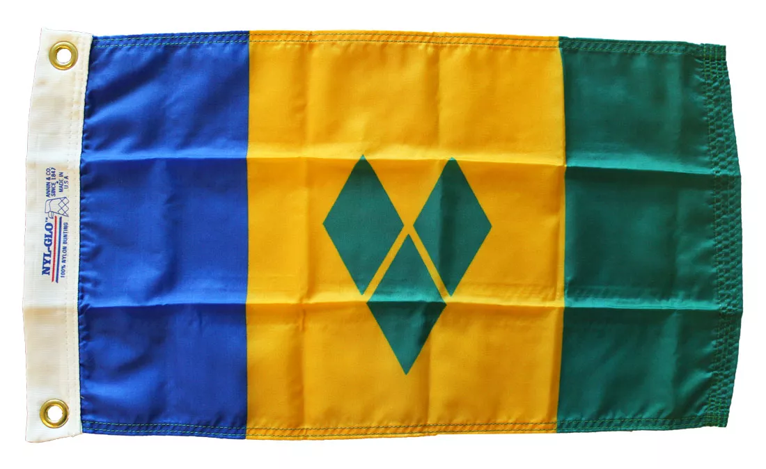 St. Vincent and the Grenadines - 12"X18" Nylon Flag - Nylon, Without Fringe, Grommets