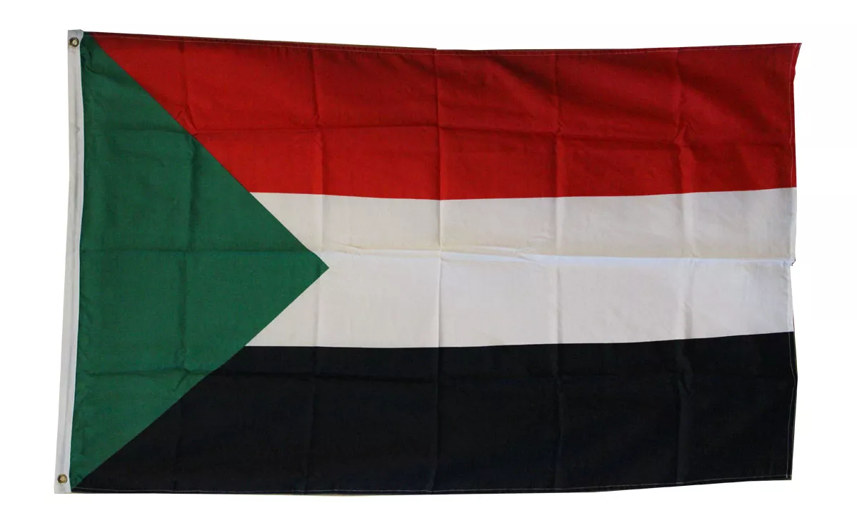 Sudan - 3'X5' Polyester Flag - Lightweight Polyester, 3' x 5', Without Fringe, Grommets