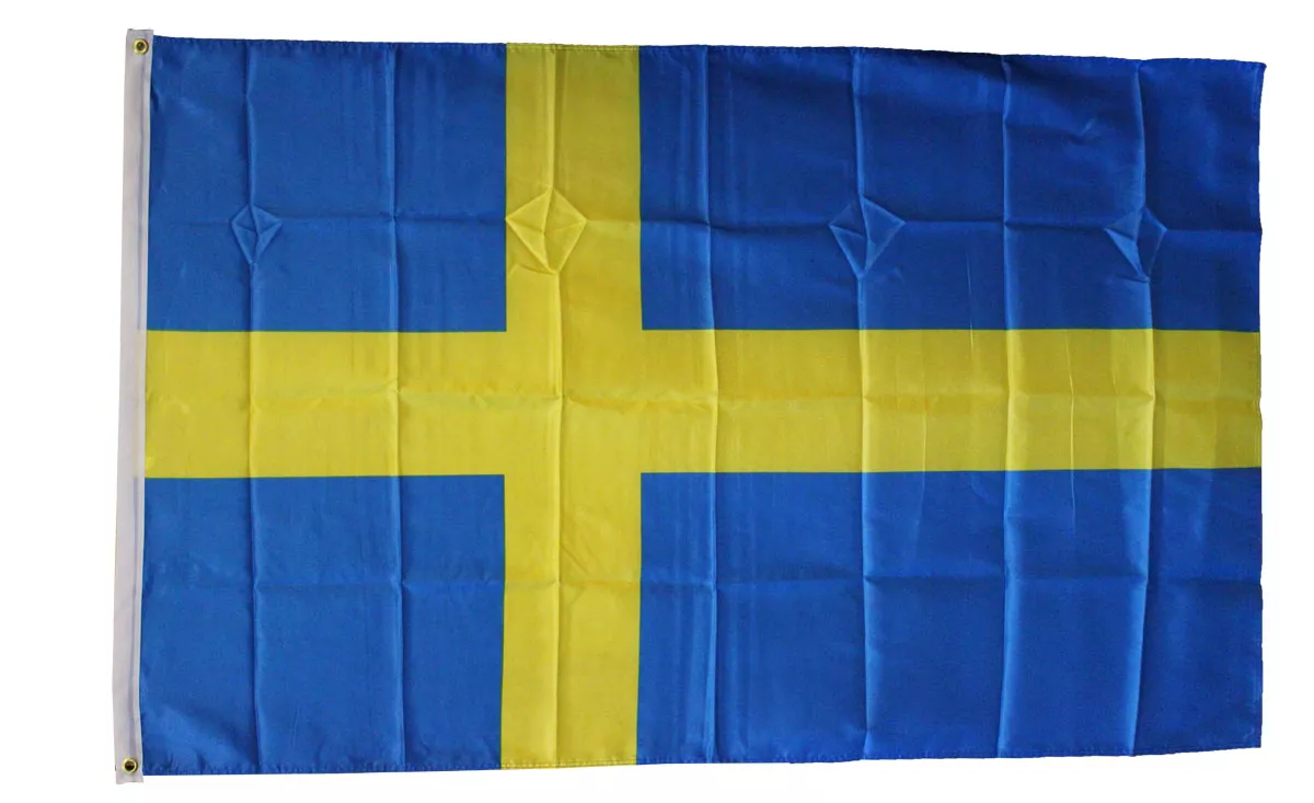 Sweden - 3'X5' Polyester Flag - Lightweight Polyester, 3' x 5', Without Fringe, Grommets
