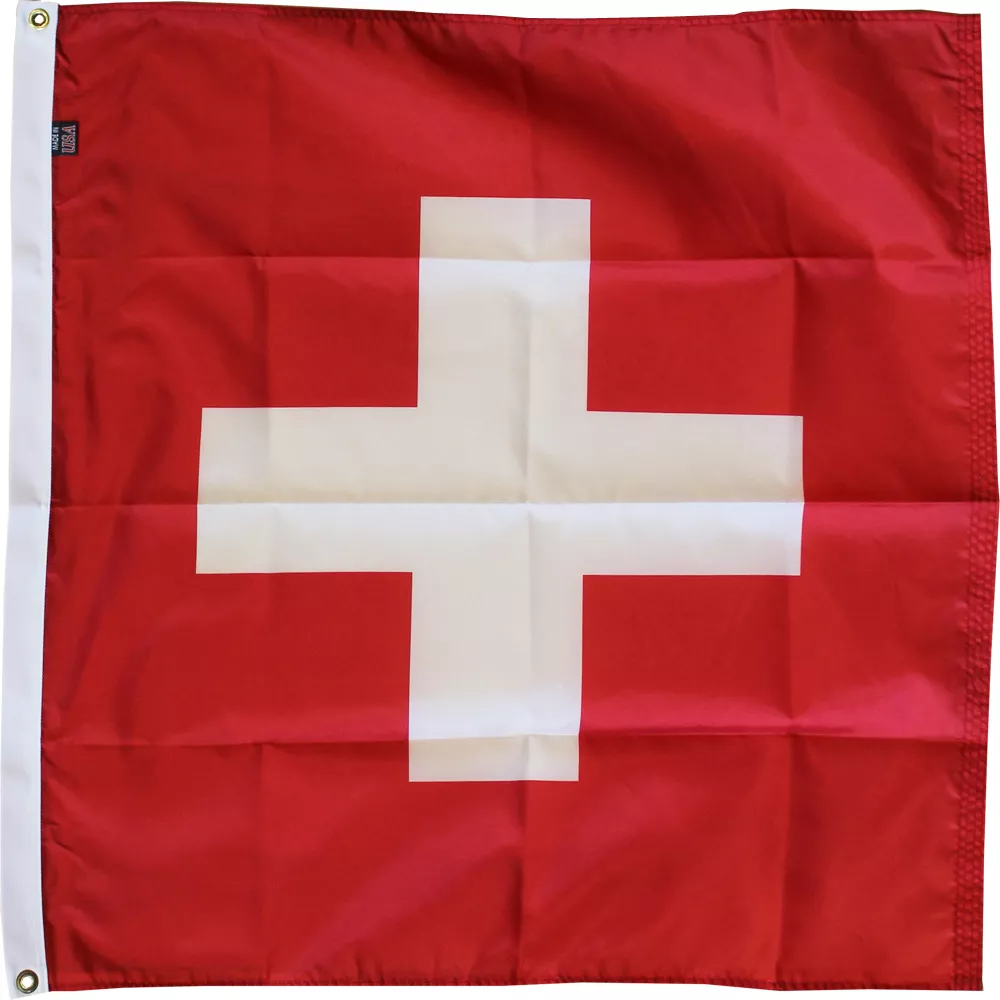 Switzerland - 3'X3' Nylon Flag - Nylon, Without Fringe, Grommets