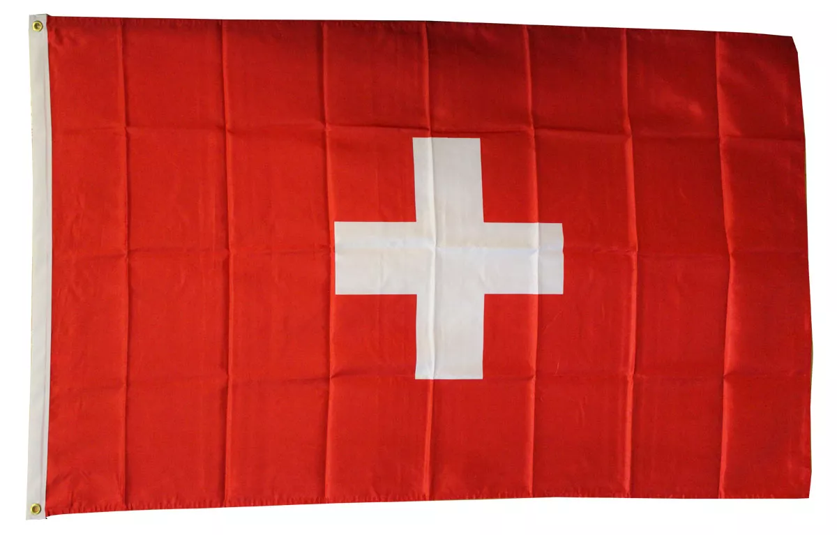 Switzerland - 3'X5' Polyester Flag - Lightweight Polyester, 3' x 5', Without Fringe, Grommets
