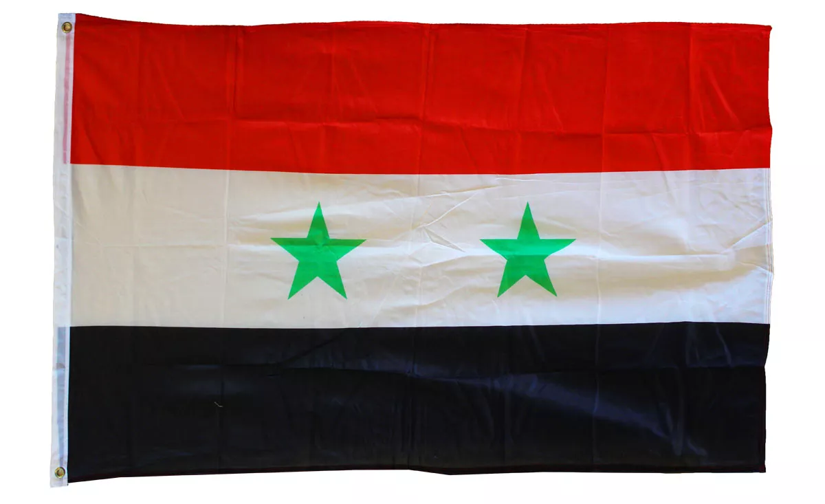 Syria (1980-2024) - 3'X5' Polyester Flag - Lightweight Polyester, 3' x 5', Without Fringe, Grommets