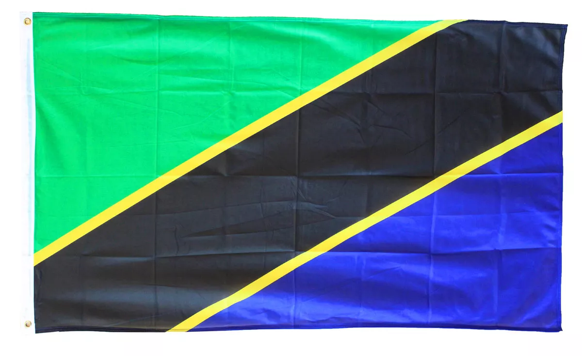 Tanzania - 3'X5' Polyester Flag - Lightweight Polyester, 3' x 5', Without Fringe, Grommets