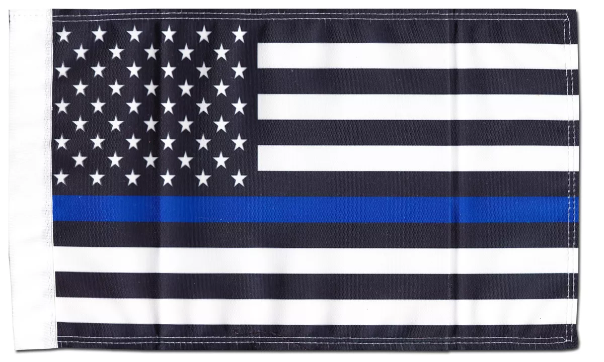 Thin Blue Line (USA) - 9" x 13" Motorcycle Flag - Without Fringe