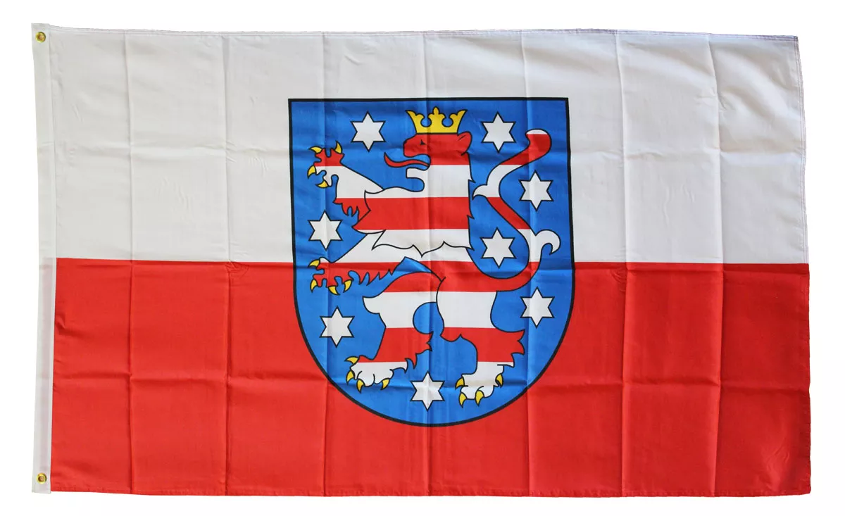 Thuringia - 3'X5' Polyester Flag - Lightweight Polyester, 3' x 5', Without Fringe, Grommets