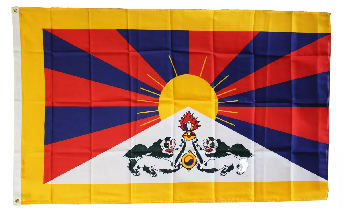 Tibet - 3'X5' Polyester Flag - Lightweight Polyester, 3' x 5', Without Fringe, Grommets