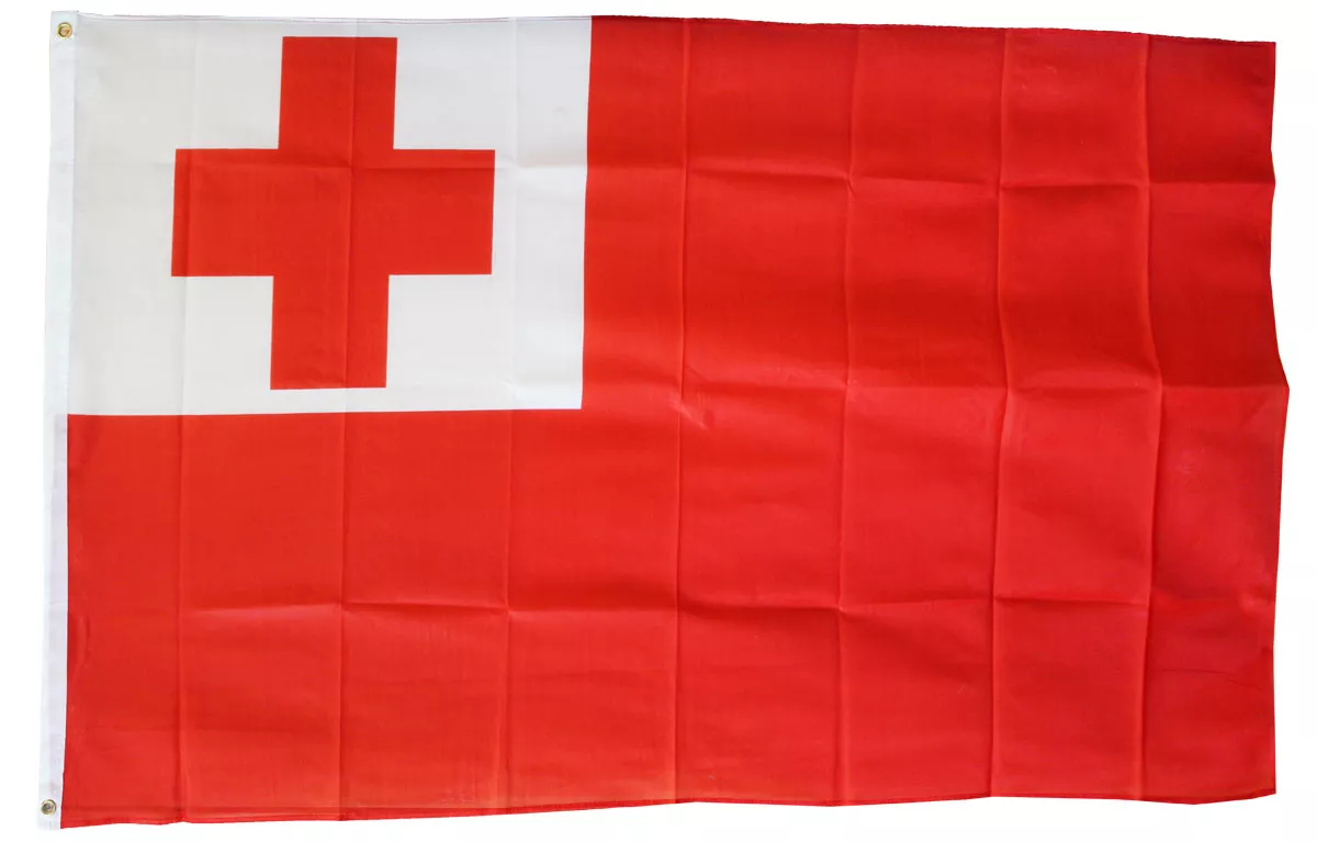 Tonga - 3'X5' Polyester Flag - Lightweight Polyester, 3' x 5', Without Fringe, Grommets