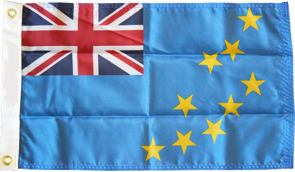 Tuvalu - 12" x 18" Nylon Flag - Nylon, Without Fringe, Grommets