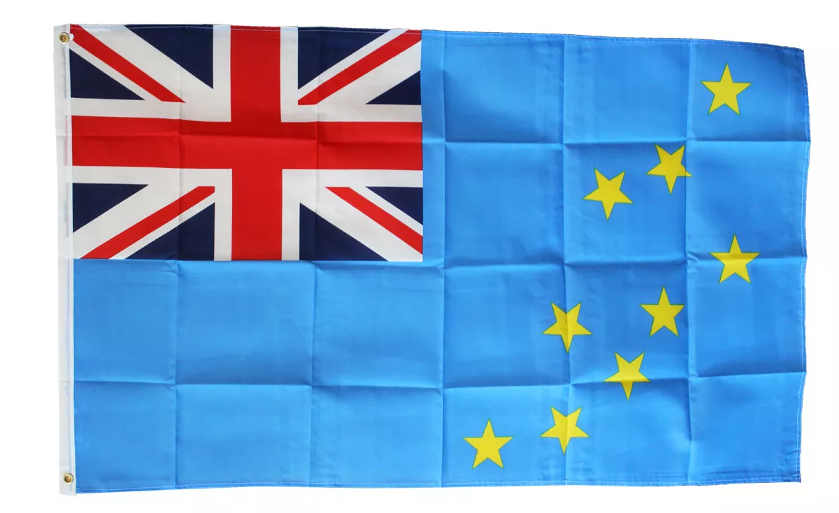 Tuvalu - 3'X5' Polyester Flag - Lightweight Polyester, 3' x 5', Without Fringe, Grommets