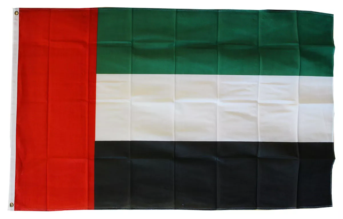 United Arab Emirates - 3'X5' Polyester Flag - Lightweight Polyester, 3' x 5', Without Fringe, Grommets