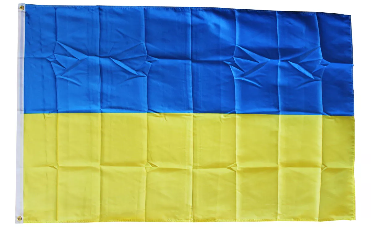 Ukraine - 3'X5' Polyester Flag - Lightweight Polyester, 3' x 5', Without Fringe, Grommets
