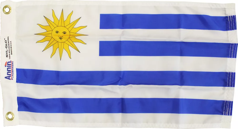 Uruguay - 12"X18" Nylon Flag - Nylon, Without Fringe, Grommets