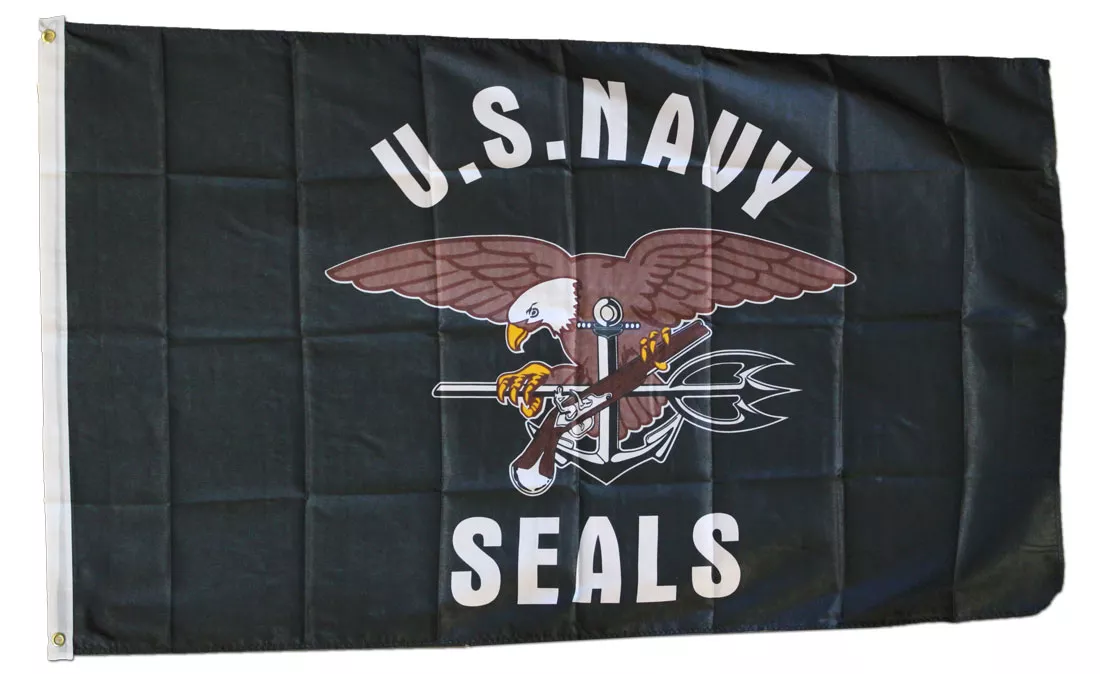 Navy Seals - 3'X5' Polyester Flag - Lightweight Polyester, 3' x 5', Without Fringe, Grommets